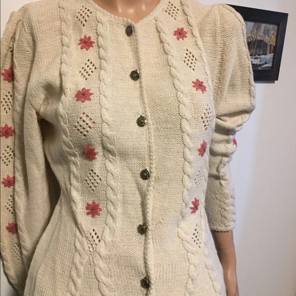 On hold for M 💎 Classy vintage 17.5”PTP Fair isle S light Aran Irish French Par… - Picture 2 of 15